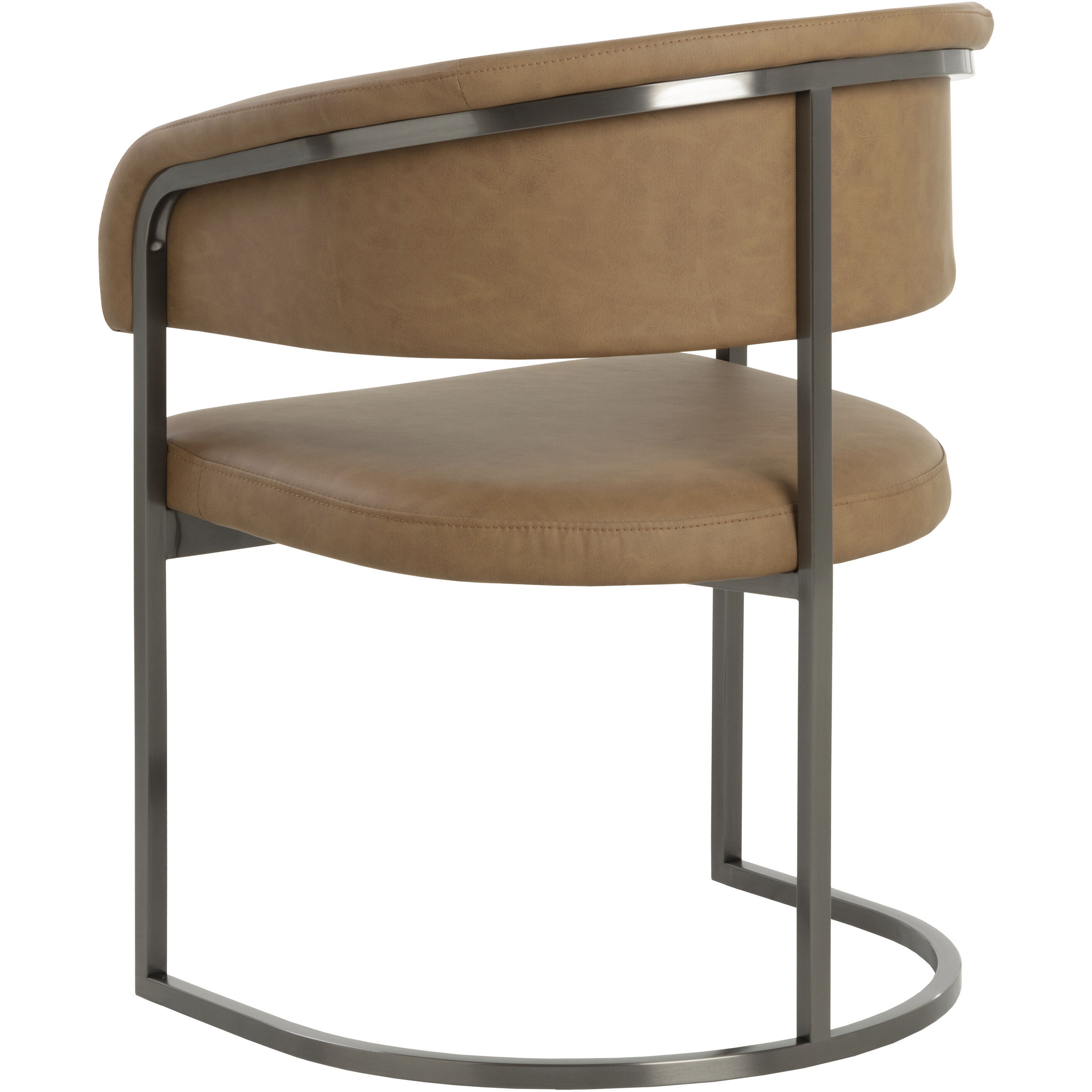Marris Gunmetal / Milliken Cognac Dining Armchair